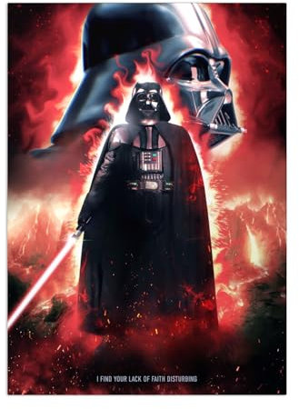 Displate Star Wars Metallposter - Main Characters Vader Poster - Geschenk, Deko, Plakatte - 67.5 cm x 48 cm
