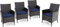 PHI VILLA Gartensessel wetterfest Gartenstühle Outdoor Rattan Stühle, 4 Stück Moderne Heavy Duty Wicker Armchair mit abnehmbarem Kissen für Terrasse, Deck, Veranda, Balkon