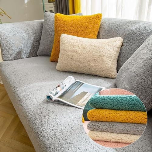 BOLUXIU Samt Sofabezug 1 2 3 4 sitzer,L Form Ecksofa Sofaüberwurf,Sofaüberzug Ecksofa Pets Dog Couch überzug Anti-rutsch Sofa Überwurf,Sofaschoner