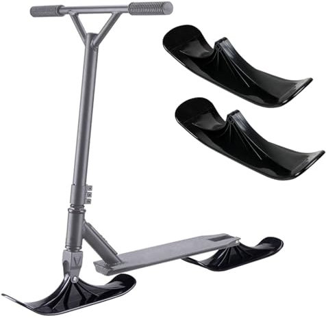 Schnee Ski Scooter, 2 In 1 Snow Ski Scooter, Praktisch Schnee Scooter Fiir Erwachsene, Schnee Ski Bike ZubehöR FüR Skifahren Im Freien, Schwarz, FüR Skateboard, Schlitten, ZubehöR(Size:1pair)