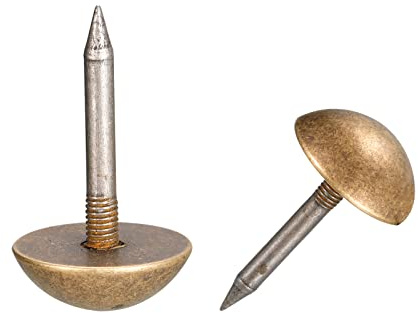sourcing map 10Stk Polsternägel 5/8 Messing Möbelstifte Nägel Tack Bronze | Dekorativ Daumen Druck Stifte Möbel DIY Dekorativ