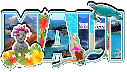 Maui Hawaii USA Kühlschrankmagnet Holzmagnet Kunst Souvenirs Kreative Sammlung Handgemachte Reise Zuhause Büro Geschenke Landschaft Kühlschrank Dekor 3191
