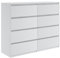 Tesconcept Kommode mit 8 Schubladen 119 cm Weiß Matt, Sideboard Schrank, Mehrzweckschrank Regal Wohnzimmer Schlafzimmer Möbel | 119x100x33cm | Spanplatte Plattenstärke 16mm4