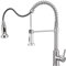 YUANNY Küchenarmatur mit Brause Ausziehbar, Wasserhahn Küche Spültischarmatur mit Brause 360° Drehbar Armatur Küche Mischbatterie 2 Strahlarten, Spiralfederarmatur Edelstahl, Gebürsteter Nickel