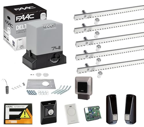 Kit Delta 3 741 para puerta corredera, capacidad de 900 kg, 220 V, con cremallera de 5 metros, 105630445