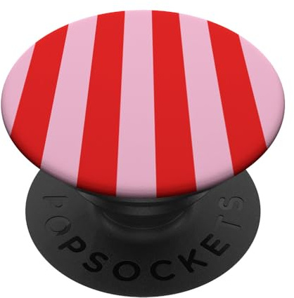 Stripes, red, pink, simple, pretty, cool girl PopSockets Swappable PopGrip