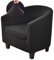 WWQQKJ Stretch-Bezug for Chesterfield-Sessel for 1 Sitzer, 2-teilig, einfarbig, rutschfest, for Cocktailsessel mit Sitzbezug for Bar, Wohnzimmer, Schlafzimmer, Club(Black)