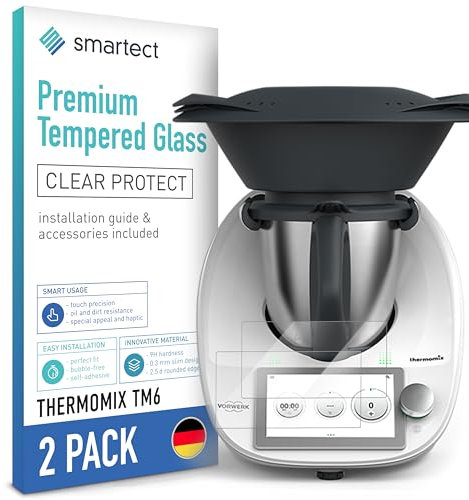 smartect Schutzglas [2 Stück, Klar] kompatibel mit Thermomix TM6, HD Schutzfolie Anti-Kratzer, Blasenfrei, 9H Härte, 0.3 mm Ultra-klar, Ultrabeständig