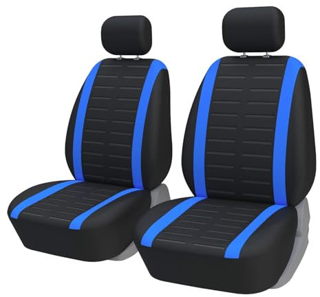 FELEA 2 Stücke Sitzbezüge Auto Schonbezüge Universal, für Sko-da Kamiq Karoq Kodiaq Octavia Rapid Scala Yeti Superb Autositzbezüge Autozubehör Innenraum,C-Blue