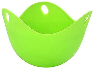 kesurpae Silicone Egg Poacher Poaching Holder Pan Mould Washable Cup Cookware Steam Eggs Plate Tray Bowl Cooker Boiler Home, Green