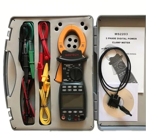 MASTECH MS2203 MS2205 MS2225A Wattmètre Compteur de puissance triphasé professionnel Pince ampèremétrique haute sensibilité Correction du facteur de puissance USB Vrai RMS Testeur 4 fils(MS2203)
