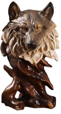 Estatua de busto de animal, escultura de resina, estatuas de vida silvestre, hechas a mano, tigre, caballo, león, lobo, águila, adorno de mesa para entusiastas de los animales