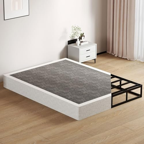 SHOANED Boxspringbett aus Metall, King-Size, 22,9 cm hohes Profil, strapazierfähig, schwarz, rutschfeste Matratze, Foundation, Boxfedern für King-Size-Bett, einfache Montage, kein Lärm