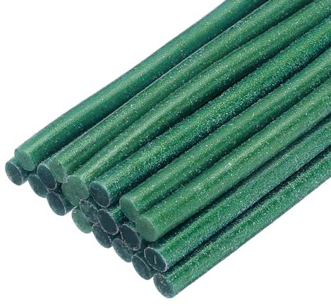 sourcing map 20pcs Hot Glue Sticks for Glue Gun 7mm/0.28-inch x 4-inch Mini Hot Melt Adhesive Glue Stick Glitter Dark Green