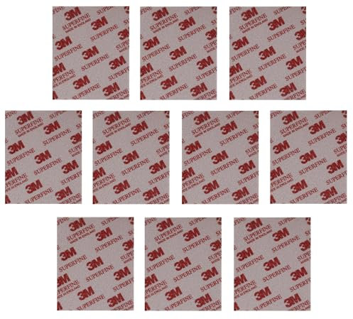 3M Soft Pads, 10 Stück, Schleifschwamm, Schleifpad, Schleifen und Polieren, Nass- oder Trockenschliff, Schaumstoff-Pads,waschbar und wiederverwendbar (Superfine 10 Piece)