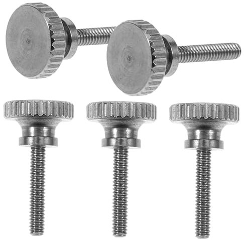 Uonlytech 5 Stück Edelstahlschrauben Handgedreht mit Rändeloberfläche Silber Spiegeloberfläche zum Einfachen Festziehen von Hand