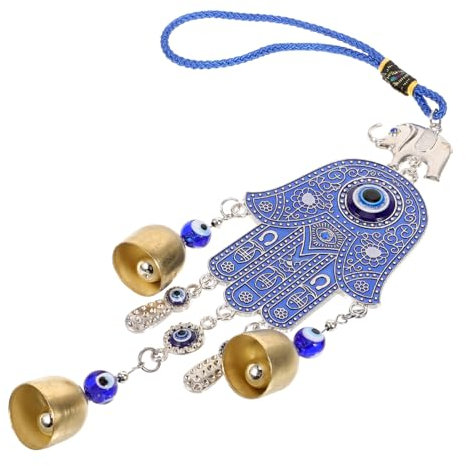 Yardenfun Evil Eye Für Rückspiegel Retro Hand Der Fatima Windspiel Deko Für Auto Und Zuhause Blauer Blickschutz
