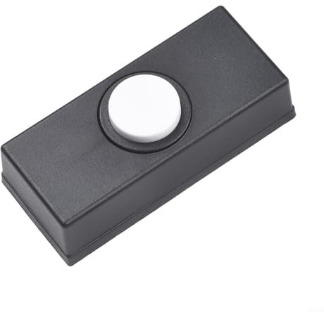 URPIZY Doorbell Push Button Replacement Wired Black ABS Chime Bell Insert Wall Mount Hard Wiring Compatible Reliable Performance Convenient Installation 5.52.41.5 Cm