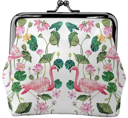 Portefeuilles rondes en forme de flamant rose pour femme, porte-monnaie pour femme, petit portefeuille pour femme, élégant et personnalisé, noir, One Size, Art déco