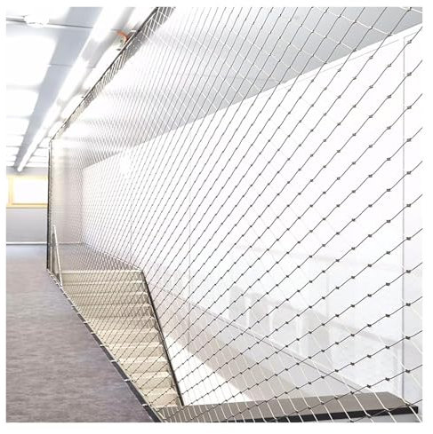 VagxTbs Flexibles Kabelbalustradennetz, Einfach zu Installierendes Geflügelkäfignetz Mehrzweck-Seilgeflecht für Bauernhof, Garten, Balkon(5cm,2x8m/6.56x26.24ft)