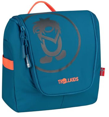 TROLLKIDS Kinder Kulturbeutel Wash Bag, Arktikblau/Dunkles Navy/Glühendes Orange, 5L