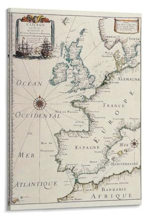 Poster, Motiv: Matthias Merian, europäische Karte, Retro-Poster, Leinwand, Wandkunstdrucke, Poster, Foto, Gemälde, Poster, Raumdekoration, 40 x 60 cm