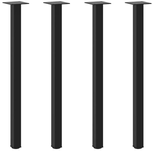 vidaXL Couchtischbeine 4 STK. Schwarz 72-74 cm Stahl, Tischbein, Tischbein Metall, Esstischbein, Möbelbein, Schreibtischbein, Esstischbein Metall