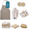 Encasa XO Juego de toallas de cocina y paños de cocina, juego de 21 piezas esenciales para apartamentos, guantes de horno y soportes para ollas con lazo para colgar, delantal de cocina, paño de