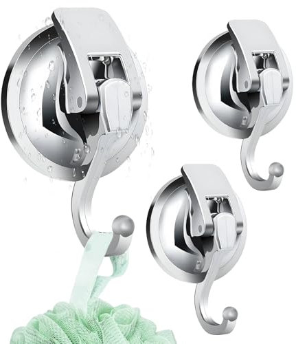 YnewL 3PCS Crochet Adhesif Mural, Crochet Ventouse, Patere Murale sans Percer, Porte Manteau Mural pour Cuisine, Salle de bains, Caravane, Bureau et Chambre, etc.(3 Crochets Adhésifs Ronds)