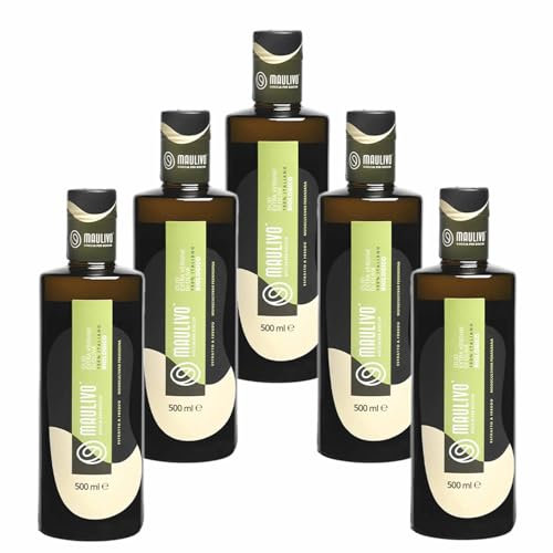 MAULIVO - Olio EVO Extravergine di Oliva Biologico 100% Italiano Estratto a Freddo Prodotto da Monocultivar Peranzana (6x BOTTIGLIA 500ML)