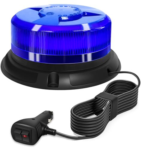 antom blaulicht rundumleuchte led 9 Blitzmuster 12V 24V Warnleuchte led magnet mit 3 Meters-Kabel für Auto LKW Traktor Golfwagen SUV