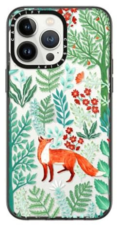 CASETiFY Compact iPhone 14 Pro Max Case [2X Military Grade Drop Tested / 4ft Drop Protection] - Fox in the Woods - Clear Black