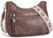 YOVIEE kleine Handtasche Damen Braun Umhängetasche aus veganem Leder tasche Crossbody Bag mit Breitem Gurt Schultertasche Kapazität Reisetasche Kaffee