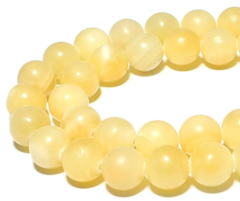 Perlen zum Auffädeln 12mm 30 stück Marmor Gelbe Jade Edelsteine Perlen mit Loch Natürliche Lose Runde Steinperlen für Herstellung Schmuck Armbänder Halsketten