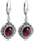 Antike Ohrringe Silber Rot Vintage Ohrhänger Silber Marken-Kristalle Siam NOBEL SCHMUCK