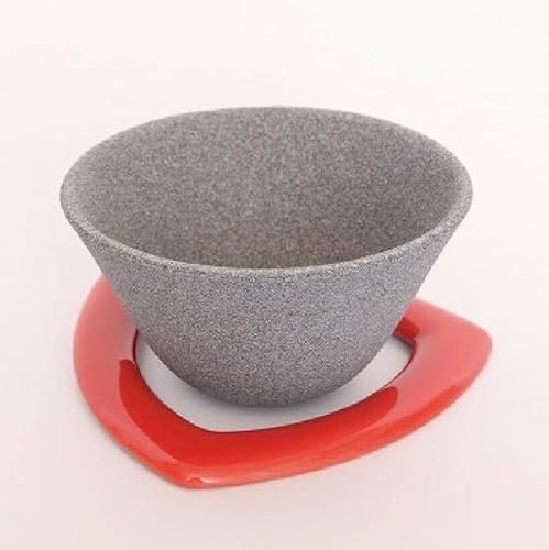 COFIL Ceramic Coffee Filter Set with Stand |Pour Over Coffee Dripper |No Paper Needed| Sustainable, Reusable, Enhances Aroma & Flavour| Gift Present | Made in Japan | (Red)