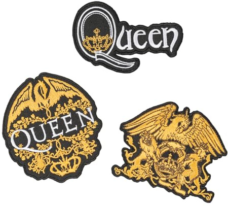 Grupo Erik: Set Toppe Termoadesive Queen - Set 3 Toppe adesive per Tessuti, Patch Personalizzate, Band musicali, Musica, Queen Gadget