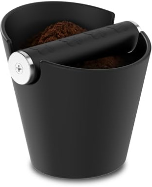 Hochwertiger Abklopfbehälter für Siebträgermaschine –Edelstahl Abklopfstange – Geräuschlos, minimalistisch mit rutschfester Matte – Siebträger Zubehör für Kaffeeliebhaber | Knock Box mit Edelstahl Abklopfstange – Geräuschlos mit rutschfester Unterseite – Siebträger & Espresso Zubehör
