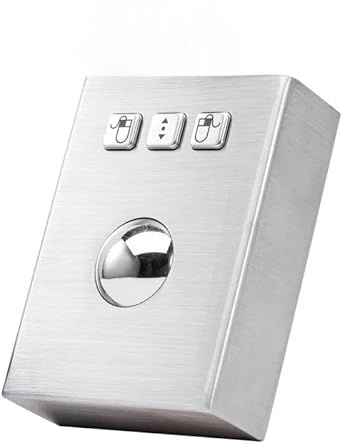 VCBGDJI Robuster industrieller Desktop-Trackball aus Edelstahl mit 38-mm-Stahlkugel und USB-Schnittstelle