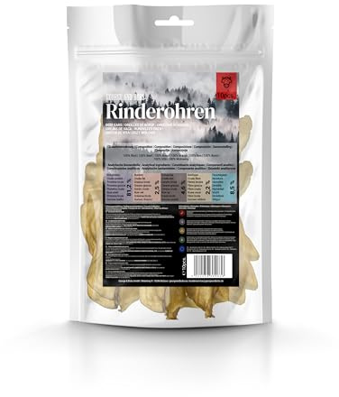 George & Bobs Rinderohren Flaps Natur 500g – 100% Rind, naturbelassener Hundekauartikel – proteinreich, schonend getrocknet, getreidefrei, ohne Zusätze
