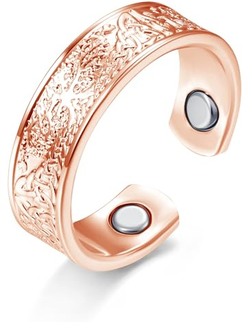 Deyanse Magnetring Damen, Fingerring zum Abnehmen&Stressabbauen&Schlafen | Offen Vitalring Verstellbare mit Starken Mgneten, Klein Antistress Ring für Frauen, Magnet Jewellery mit Schmuck Geschenk Box