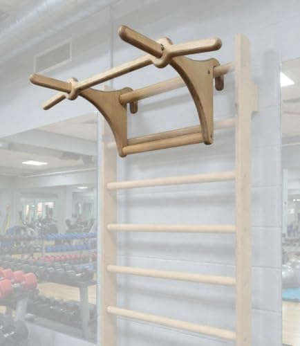 Bear on Bar Barre de dip - Barre amovible de 94 cm - Barre d'entraînement en bois - Pour espalier - Largeur 48 cm - Longueur 46 cm