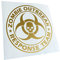 Kiwistar - Autoaufkleber - Gold - 40 x 40 cm - Zombie Outbreak Skull - Heckscheibenaufkleber Auto Aufkleber wetterfest für Kfz LKW Mofa Truck - Sticker außen selbstklebend Tuning Zubehör für Fenster
