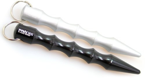 PRODEF Kubotan mit Schlüsselring, Aluminium, Silber