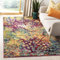 SAFAVIEH Boho Teppich für Wohnzimmer, Esszimmer, Schlafzimmer - Monaco Collection, Kurzer Flor, Pink und Multi, 91 X 152 cm