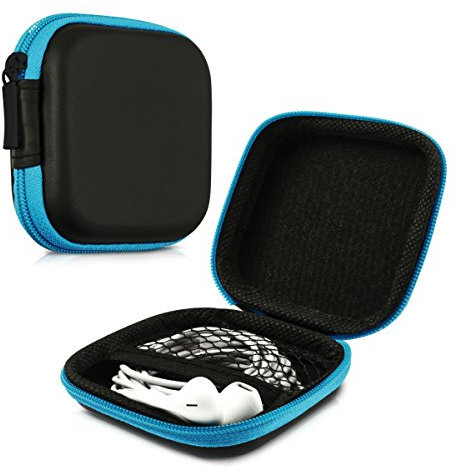kwmobile In-Ear Kopfhörer Tasche - In Ear Headphones Schutztasche - Earphones Etui Case Cover Hülle für Kopfhörer in Blau