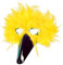 Federdomino, Vogelmaske, sortierte Farben, Maske, Karneval, Mottoparty, Accessoire (gelb)