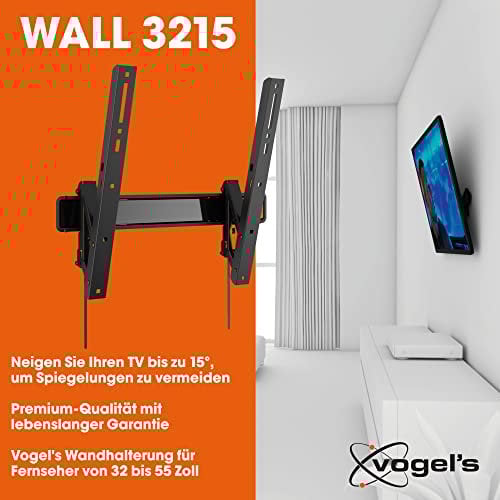 Vogel's WALL 3215 Soporte de pared para TV, Inclinable, Para televisores de entre 32-55 pulgadas (81-140 cm), Máx. 50 kg, VESA Máx. 400x400, Certificación TÜV