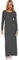 Elum Womens Plan Long Sleeves Long Jersey Maxi Dress Charcoal