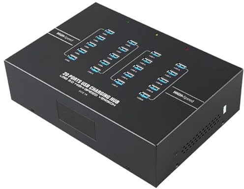 UHPPOTE Industrial Grade 2.1A 20 Port USB3.0 Hub USB Data Sync & Charge Station